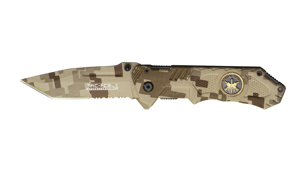 Tac Force Speed Assist Fold Knife 4.50in, Digi canvas camo SS A/O PS tanto blade, Digi canvas camo Alum. handle TF458SF