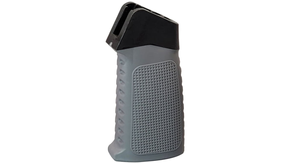 TAC Grid Pattern Over-Molded AR Pistol Grip, Straight Top, Gray, CS03T1-GY