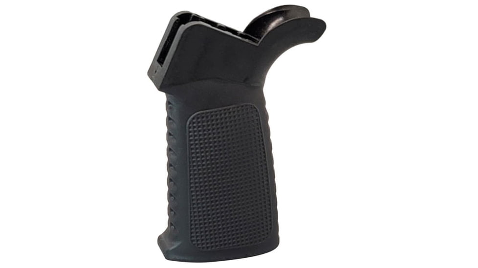 TAC Grid Pattern Over-Molded AR Pistol Grip, Flared Top, Black, CS04T1-BK