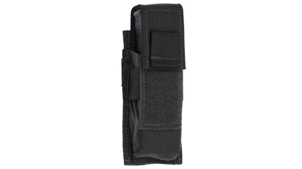 Tac Shield Single Pistol Magazine Pouch-Flap, 1000 Denier Nylon, Black T3651BK