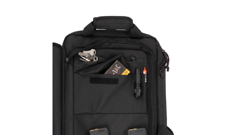 Tac-Six 34in Lockable Cohort Vertical Tactical Gun Case, Backpack Straps &amp; Conceal Carry Pocket, Black, 10824