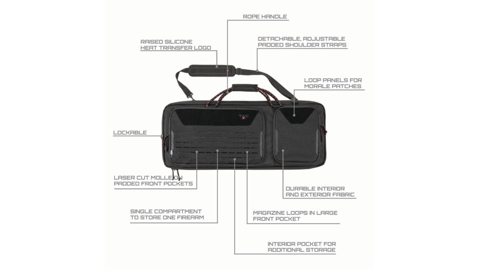 Tac-Six Squad 32 in Tactical Gun Case, Black, 10829