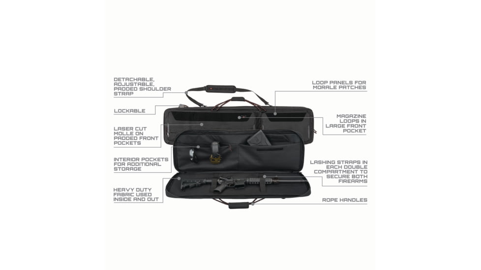 Tac-Six Unit 55 in Tactical Gun Case, Black, 10834