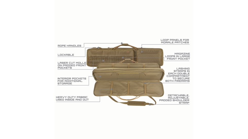 Tac-Six Unit 55 in Tactical Gun Case, Coyote, 10844