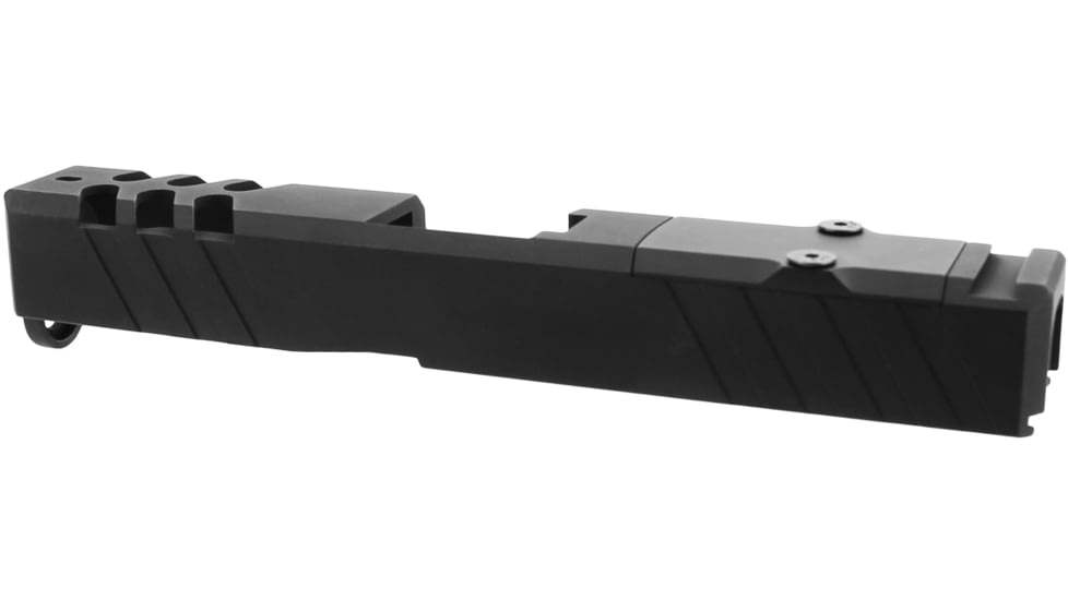 TacFire Glock 23 Gen 3 Replacement Pistol Slide w/Optics Cut &amp; Slide Ports, .40 S&amp;W, Graphite Black, Cerakote, Stainless Steel, GLKSL23-G2