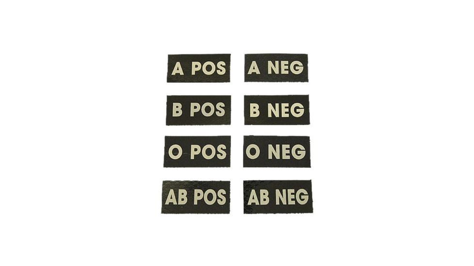 Tactical Assault Gear IR Blood Type Patch B Negative Black 956165