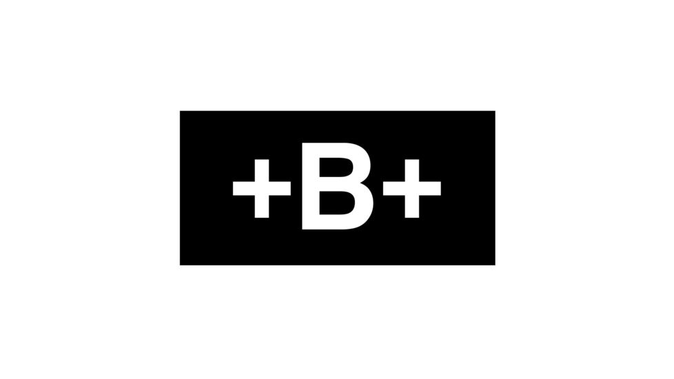 Tactical Assault Gear IR Blood Type Patch B Positive Black 956164