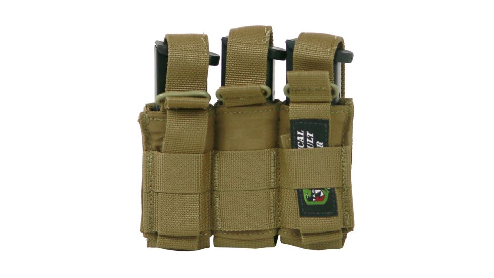 Tactical Assault Gear Triple Multi-Caliber Pistol Pouch, Coyote Tan 834411
