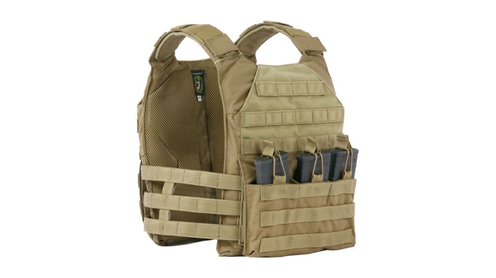 Vanguard Plate Carrier Set w/ Skeletal Cummerbund, Coyote Tan, Large