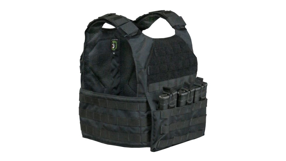 Vanguard Plate Carrier Set w/ Standard Cummerbund, Black, Medium