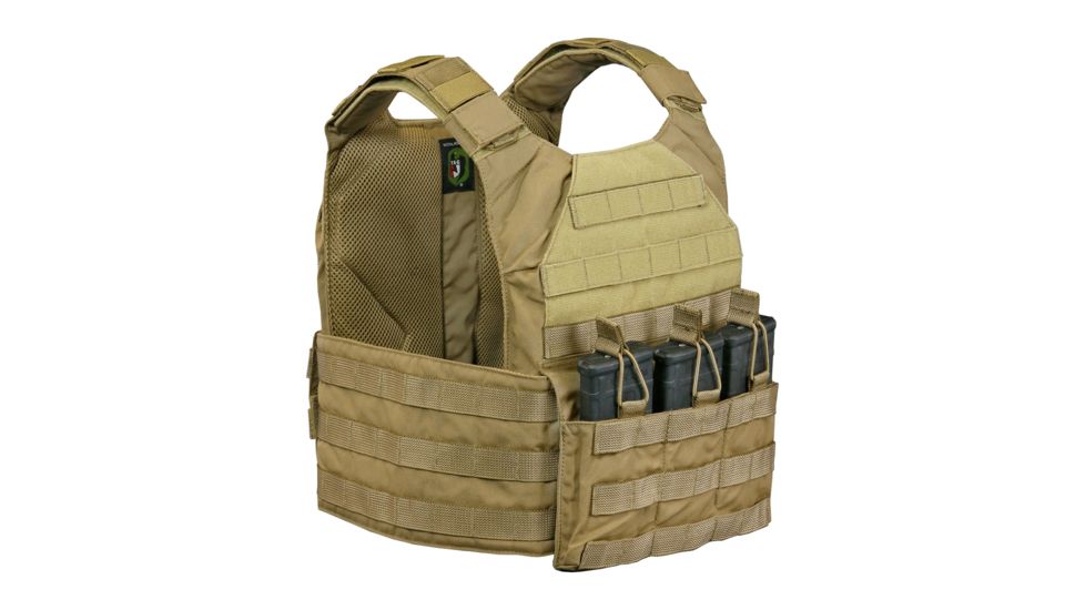 Vanguard Plate Carrier Set w/ Standard Cummerbund, Coyote Tan, Medium