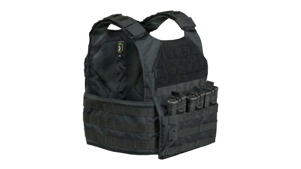 Vanguard Plate Carrier Set w/ Standard Cummerbund, Black, XL