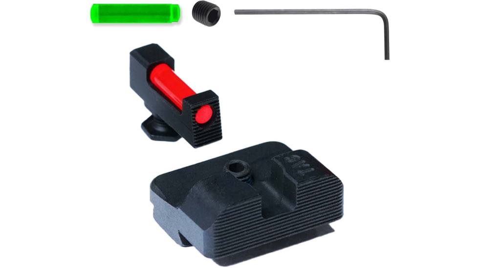 Tag Precision Glock TSH TAC 10MM/.45 ACP Pistol Sights Fiber Optic, 20, 21, 25, 29, 30, 31, 32, 37, 40, 41, Excludes M.O.S. Models, Black, 001BE002PN