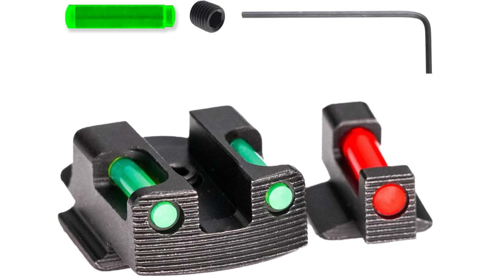 Tag Precision Kimber Micro 9 TSF TAC Pistol Sights Fiber Optic, 1911, Black, 036BE036BG