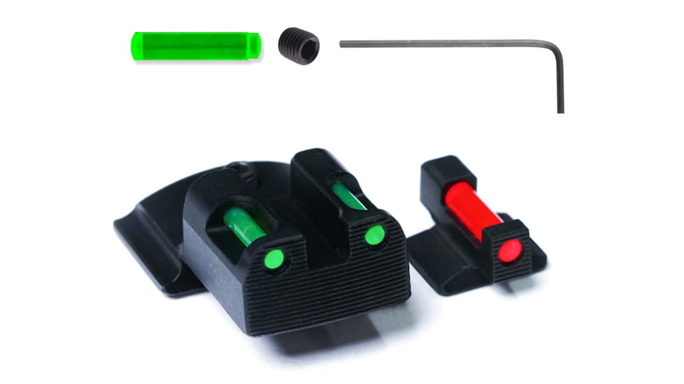 Tag Precision Novak TSF TAC GOVT .45 ACP Pistol Sights Fiber Optic, 1911 Models .260 in Front .450 in Rear, Black, 061BE061BG