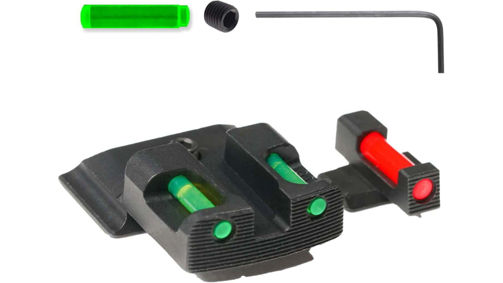 Tag Precision SW MP TSF TAC Pistol Sights Fiber Optic, M&amp;P, M2.0, Full Size &amp; Compact, Black, 027BE027BG