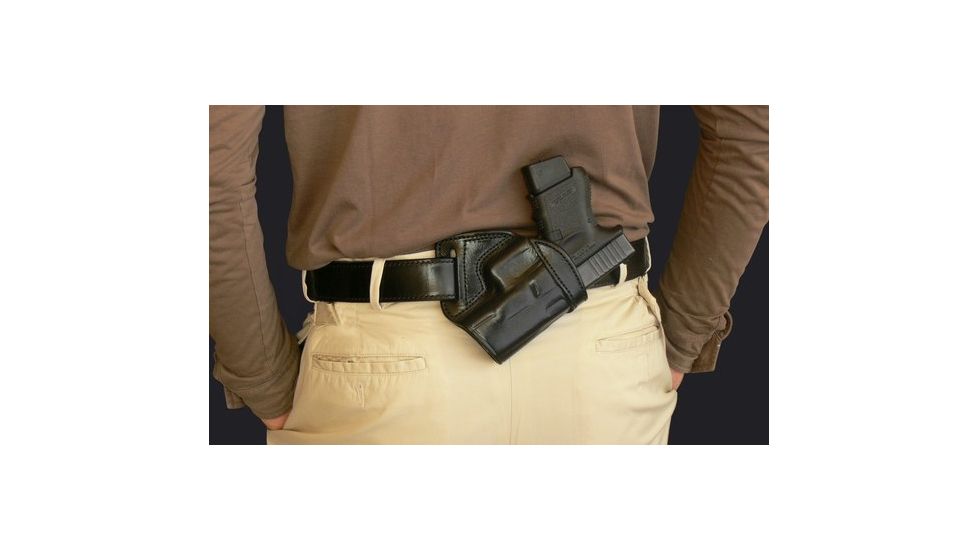 Tagua Gunleather Middle Back Holster, Black, Right Hand, MBH-005
