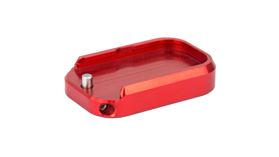 Taran Tactical Innovations Base Pad For Glock +0, 9/40 Double Stack, Red Finish