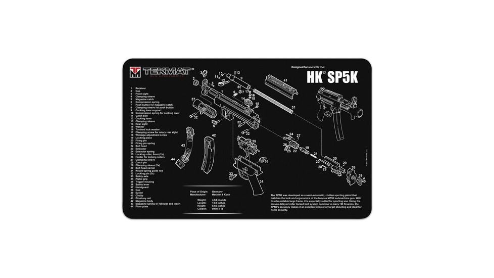 Tekmat Armorers Bench Mat 11''x17'' Heckler &amp; Koch Sp5k