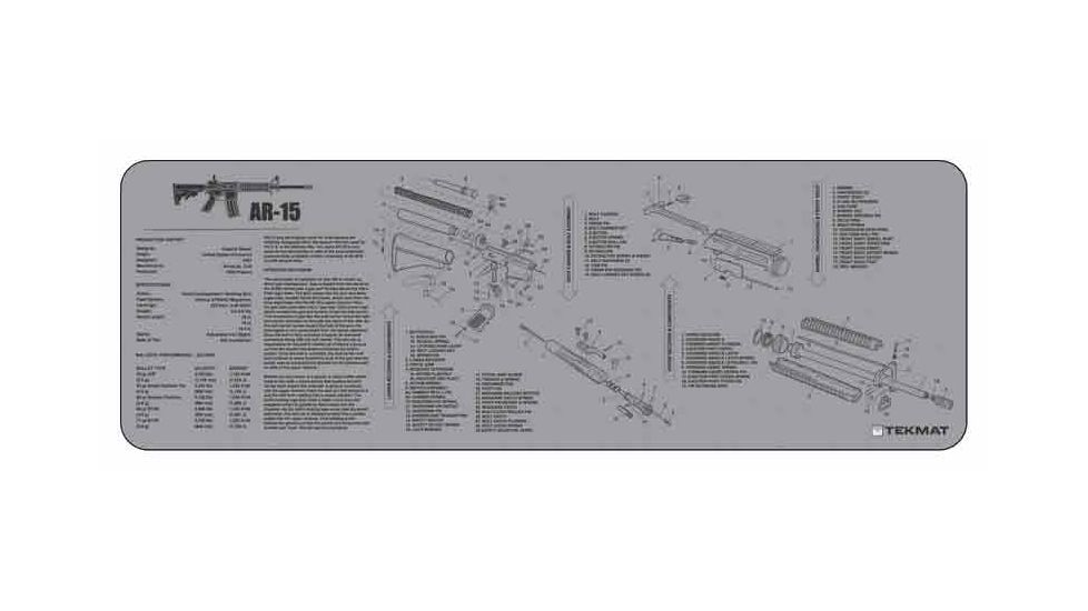 Tekmat Armorers Bench Mat 12''x36'' Ar-15 Grey