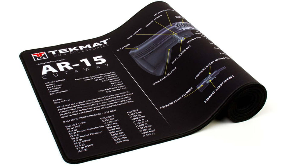 TekMat Ultra 44 - AR-15 -Cut Away Cleaning Mat, Black Cutaway, TEK-44-AR15-CA