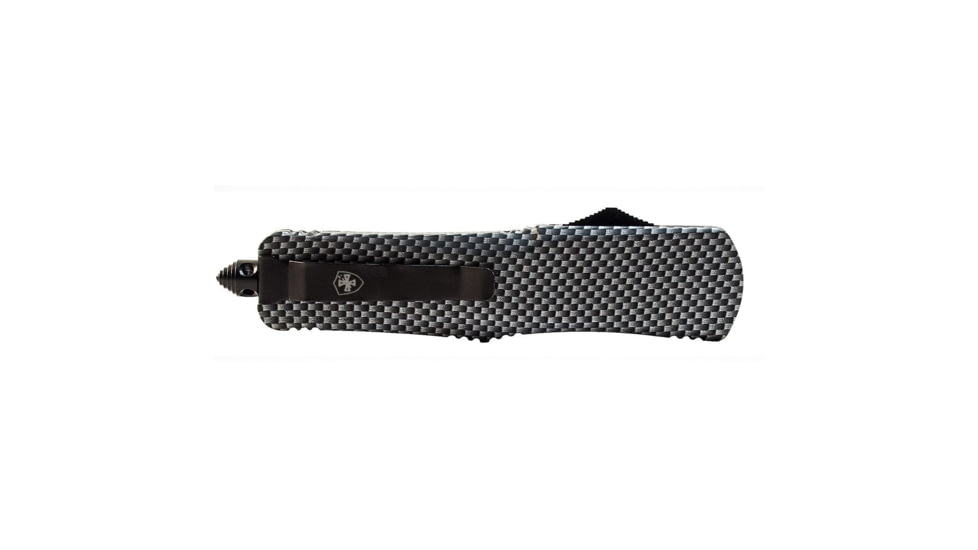 Templar Knife Gen II Carbon Fiber Dip OTF Automatic Folding Knife, 3.5in, 440C Steel, Dagger Blade, Black Finish, Carbon Fiber Dip Handle, L-CF-13-1
