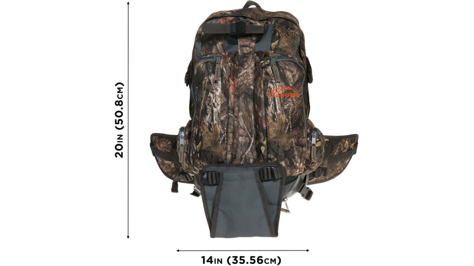 Terrain Twin Mesa Backpack/Daypack, Black/Mossy Oak Break-Up Country, 1853 cubic ines, 18924