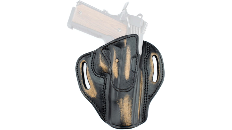 Texas 1836 Cannon Vintage Edition - Open Top OWB Holster, Right Hand, 1911 3in Hammer Down, With No Attachment, Vintage Tan, Black, TX-BH3-205-VINTAN