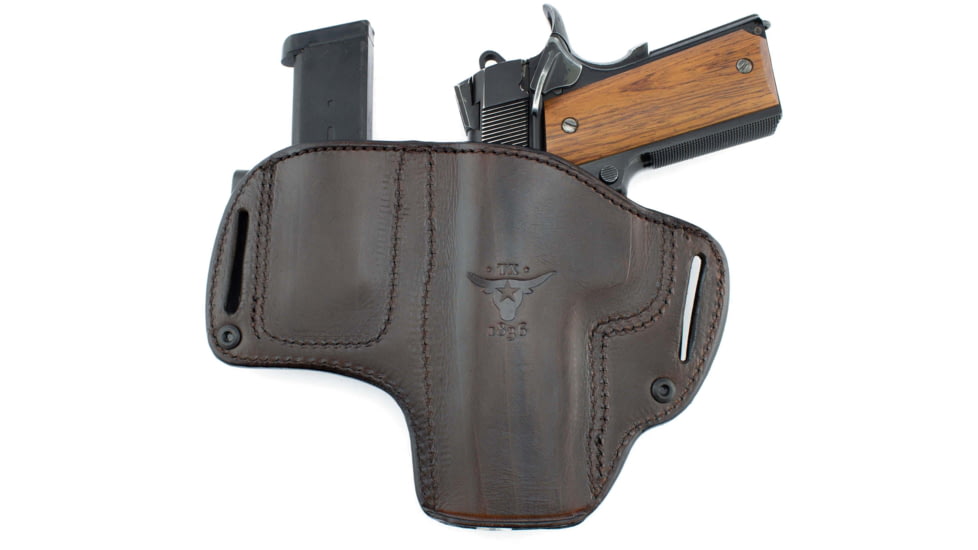Texas 1836 KYDEX The Appendix - Dual Clip IWB Holster w/ Magazine Carrier, Right Hand, 1911 5in, With No Attachment, Brown, TX-THEAPPENDIX-202