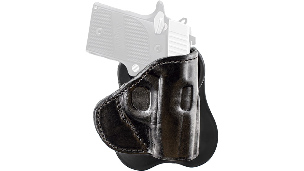Texas 1836 PD2 - Rotating Thumb Release Quick-Draw OWB Paddle Holster, Left Hand, Most 9mm/ .40/ .45 Double Stack, With No Attachment, Black, TX-PD2-521