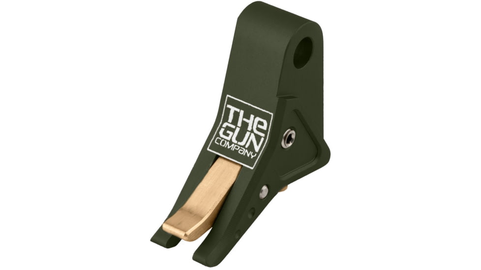 The Gun Company Gen 1-5 TWP Trigger, OD Green Shoe/Brass Safety, OD Green/Brass, TGC-TWP-TRG-ODG-BRS