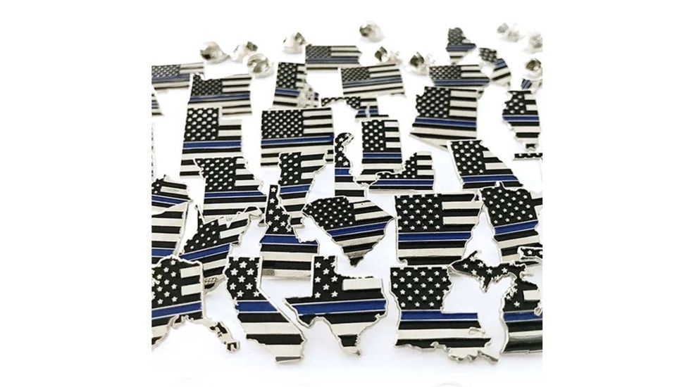 Thin Blue Line Alabama, American Flag Pin, Thin Blue Line - AL-TBL-PIN