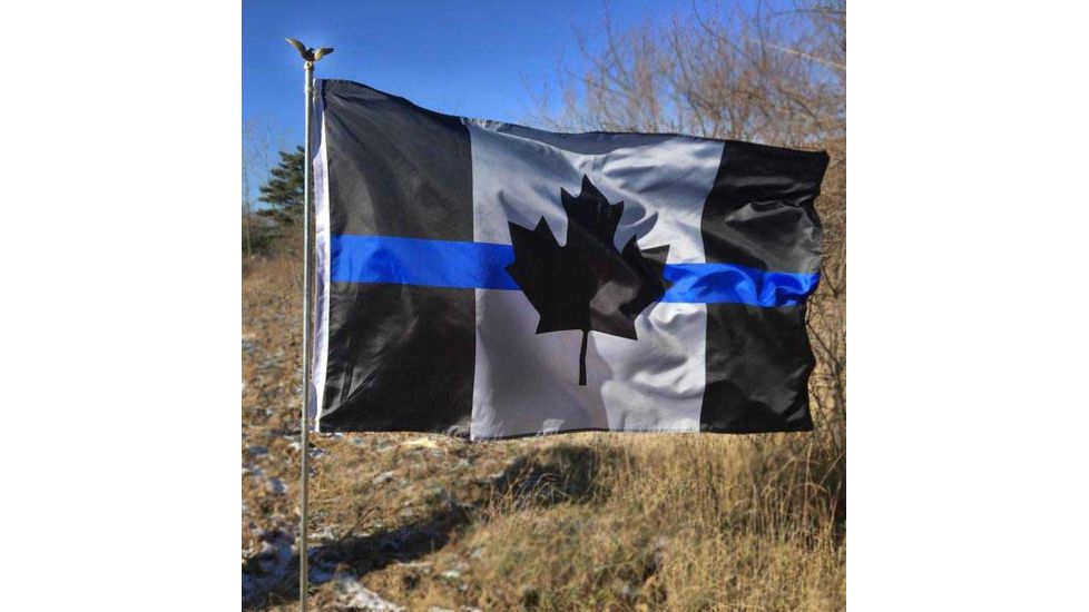 Thin Blue Line Canadian Flag, 3 X 5 Ft, Thin Blue Line - BLUE-CANADA-3X5