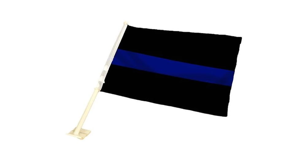 Thin Blue Line Car Flag, Thin Blue Line - BLUE-BLACK-CAR