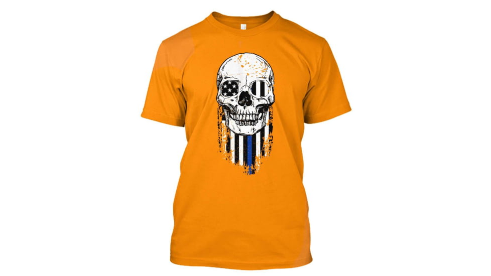 Thin Blue Line T-shirt - Halloween Thin Blue Line, Orange - TBL-HALO-ORG-L