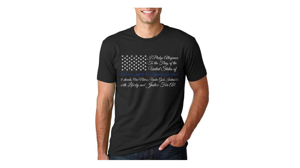 T-Shirt - Pledge of Allegiance Thin Blue Line Flag
