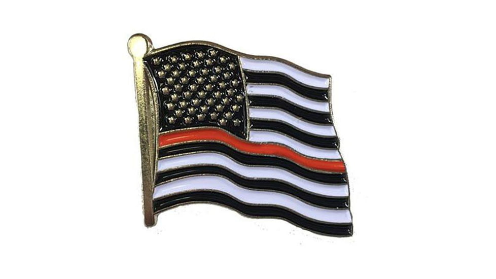 Thin Blue Line Thin Red Line American Flag Pin, TRLAM