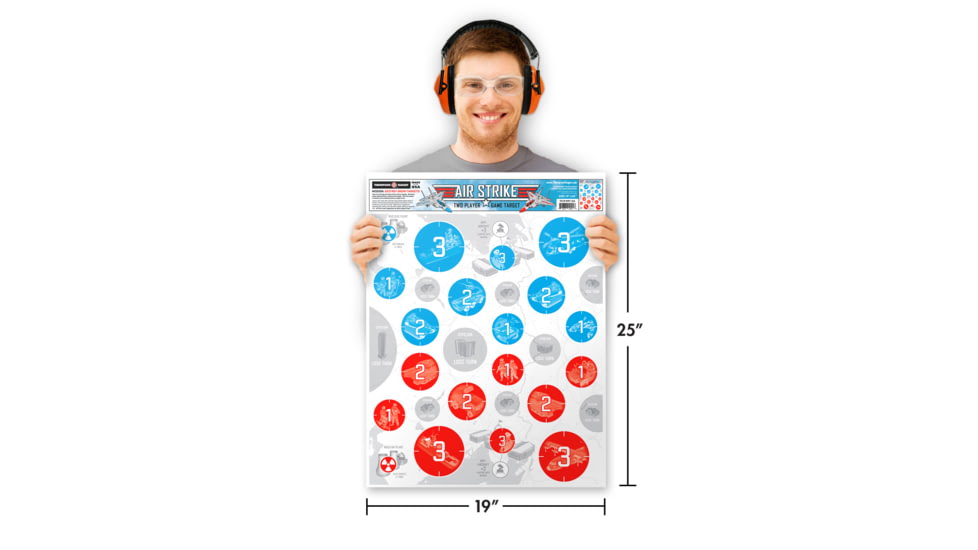 Thompson Target Air Strike 2 Player Shooting Game Targets - 19x25in, 20 Pack, Multi, Extra Large, 4001-20