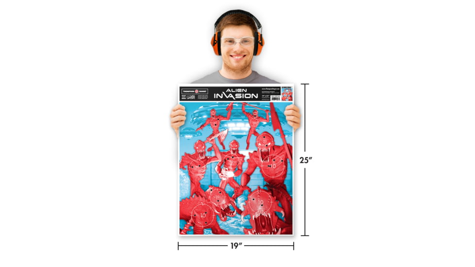 Thompson Target Alien Invasion 19x25in Game Targets, 20 Pack, Multi, XL, 4003-20
