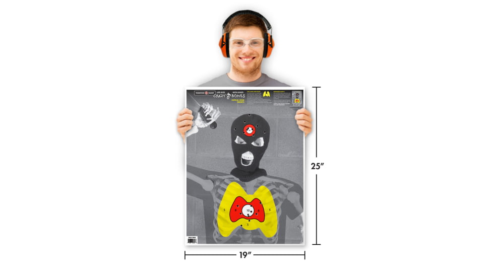 Thompson Target Crazy-Bones Knife Paper Shooting Targets 19x25in, 20 Pack, Yellow, Extra Large, 0656-20