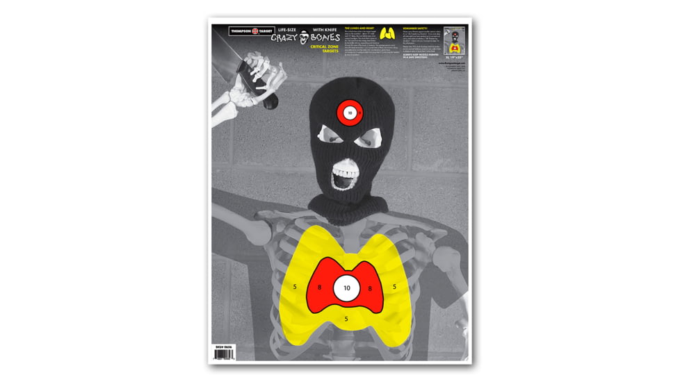 Thompson Target Crazy-Bones Knife Paper Shooting Targets 19x25in, 20 Pack, Yellow, Extra Large, 0656-20