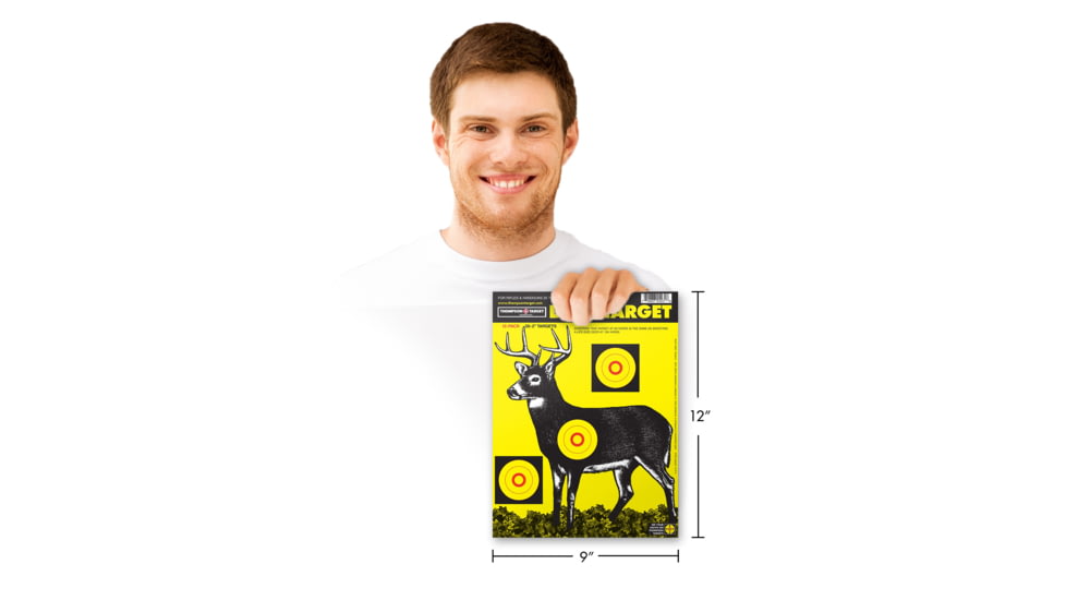 Thompson Target Deer Sight In Targets 9x12in, 50 Pack, Yellow, Small, 4231-50
