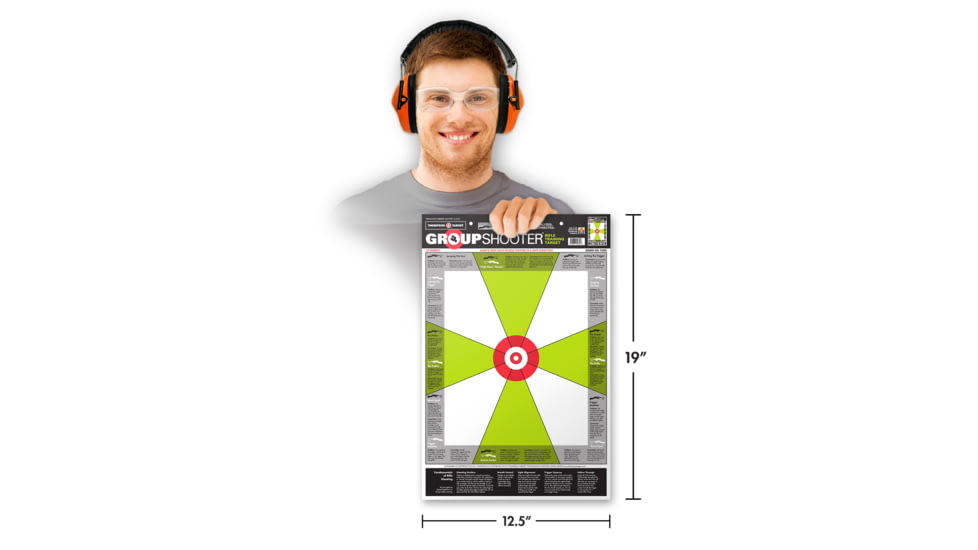 Thompson Target Group-Shooter Rifle Diagnostic Paper Shooting Targets 12.5x19in, 30 Pack, Green, Large, 9300-30