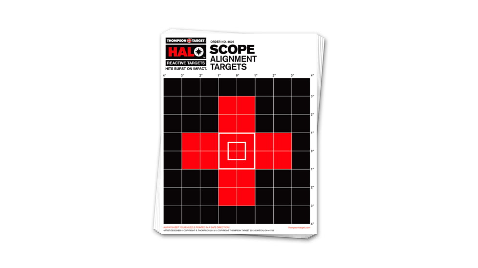 Thompson Target HALO Scope Sight-In Reactive Splatter Targets 8.5x11, 20 Pack, Black/Red, Small, 4605-20