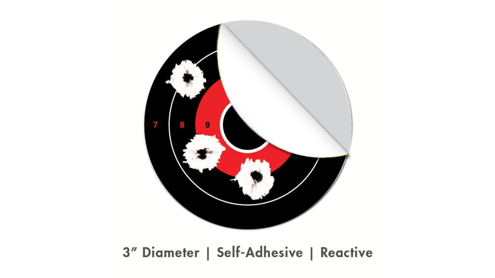 Thompson Target HALO Stick-Um-Up 3in Adhesive Reactive Targets In Re-Close Container, 100 Pack, Black/Red, Extra Small, 6260-100
