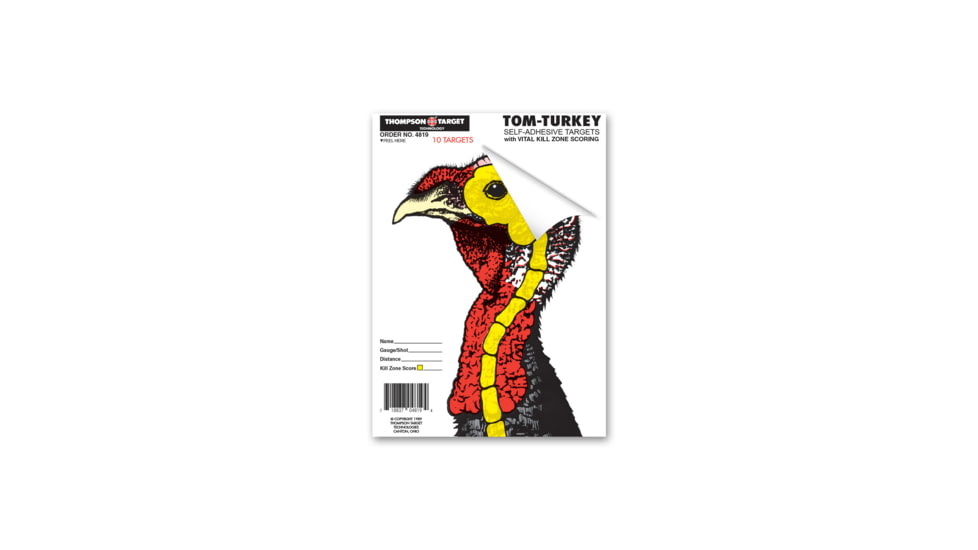Thompson Target Life-Size Turkey 6.5x9in Adhesive Peel &amp; Stick Targets, 30 Pack, Multi, XS, 4819-30