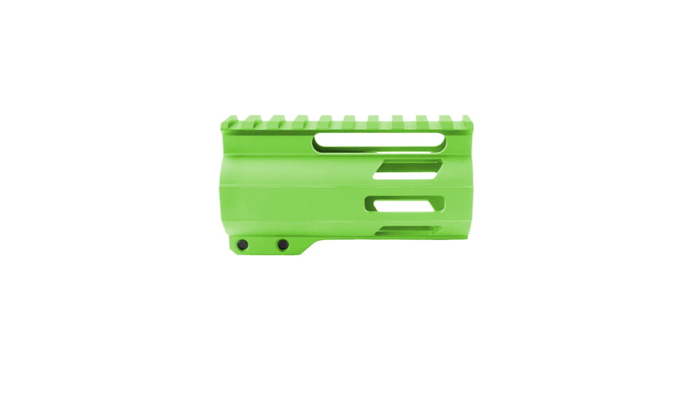 Tiger Rock AR-15 4in M-Lok Super Slim Free Float Handguard w/2in &amp; 3in M-Lok Rail Sections, Cerakote, Plain, Zombie Green, Small, FML-4-ZBG