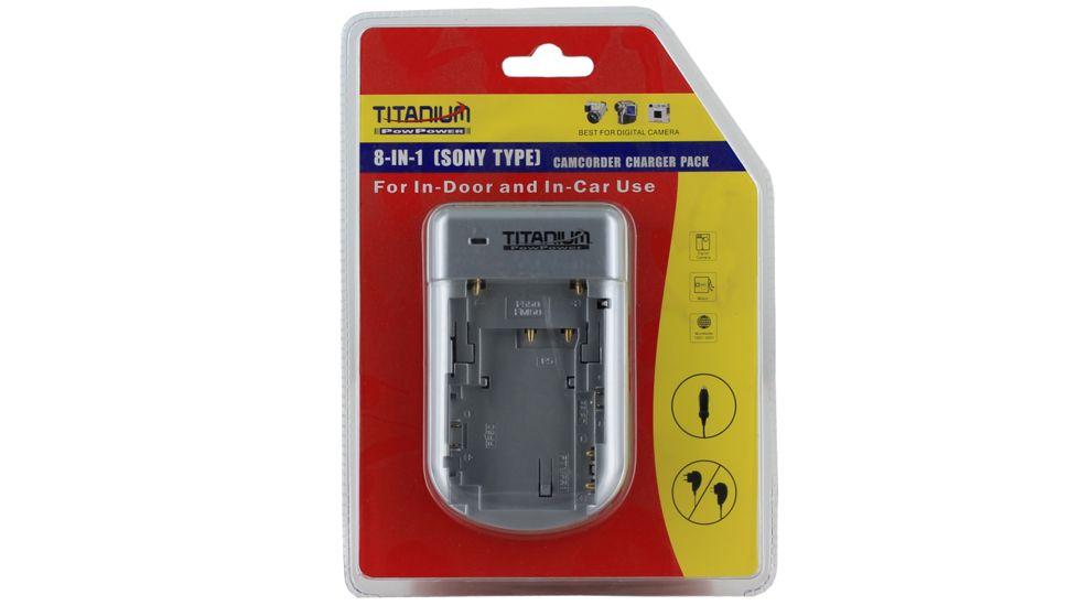 Titanium 8-In-1 Sony Type Camcorder Charger, Black, 8-IN-1-SONY