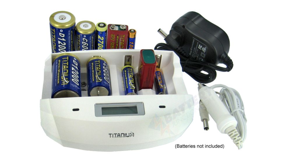 Titanium AA/AAA/C/D/9V Universal Ultra Fast Smart Charger, White, MD-3000-CHARGER
