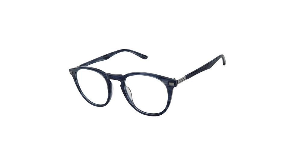 TLG NU026 Progressive Prescription Eyeglasses - Frame NAVY HORN, Size 47/20mm LYNU02603